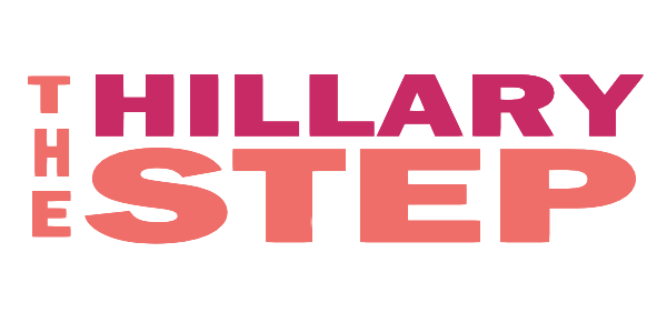 The Hillary Step, home page link, stylized in pink and orange